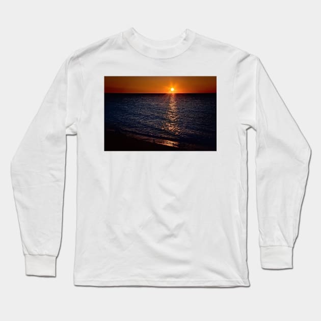 Sunset Over Lake Erie Long Sleeve T-Shirt by irishmurr